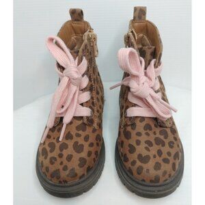 Toddler Girls Amaya Leopard Heart Print Combat Boots - Cat & Jack - SIZE 9